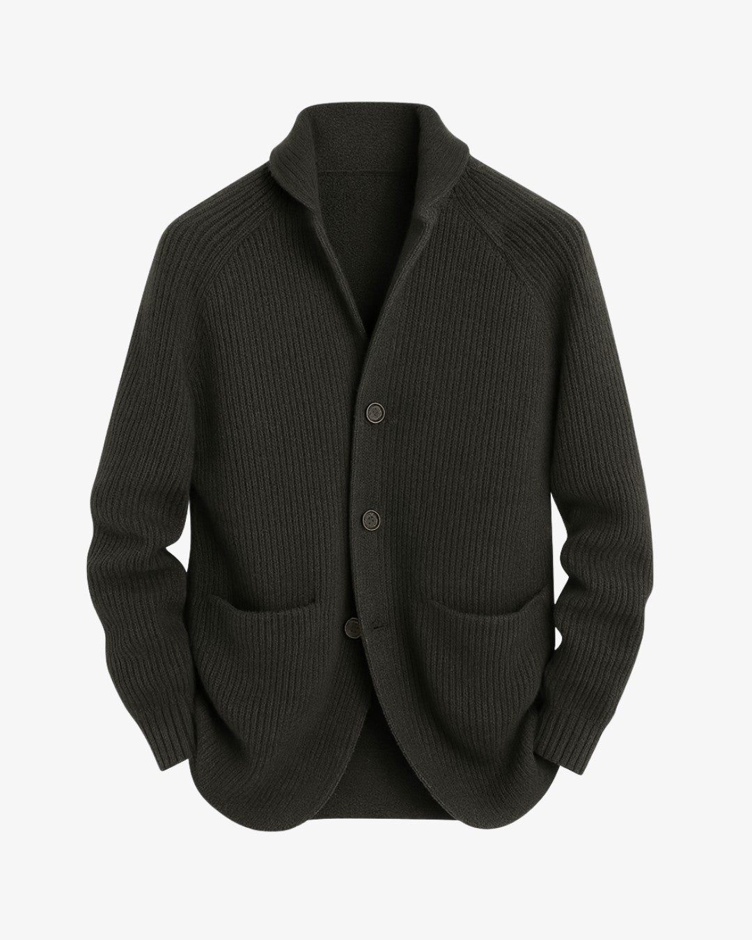 Herren-Strickjacke in Rippstrick mit Reverskragen, Knopfleiste und aufgesetzten Taschen, Ansicht 7
