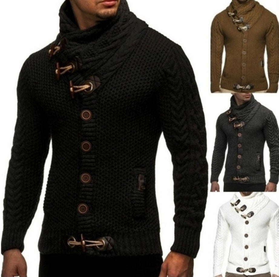 Herren-Strickjacke mit Zopfmuster, hohem Schalkragen und Knebelverschluss, Ansicht 6
