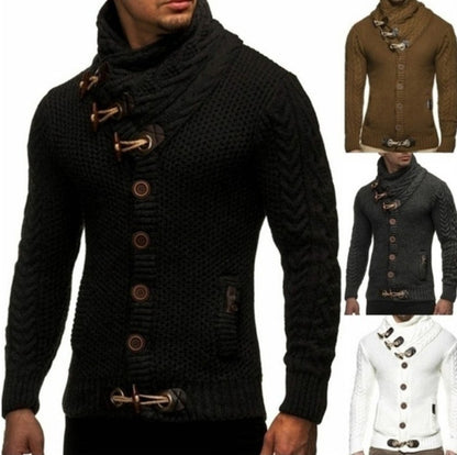 Herren-Strickjacke mit Zopfmuster, hohem Schalkragen und Knebelverschluss, Ansicht 6