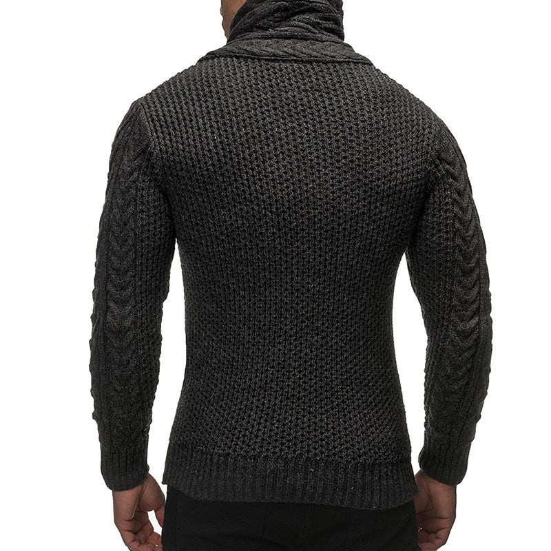 Herren-Strickjacke mit Zopfmuster, hohem Schalkragen und Knebelverschluss, Ansicht 7