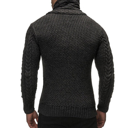 Herren-Strickjacke mit Zopfmuster, hohem Schalkragen und Knebelverschluss, Ansicht 7