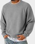 Herren-Strickpullover mit Rundhals, Raglanärmeln und Rippbündchen