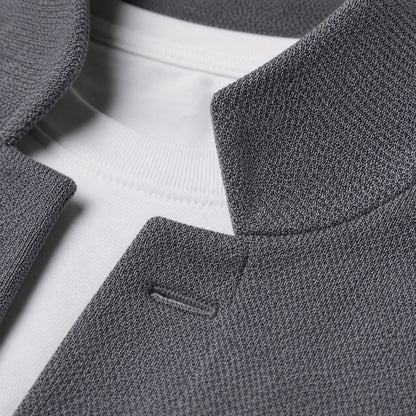 Herren-Strukturstrickjacke mit Stehkragen, Knopfleiste und aufgesetzten Taschen, Ansicht 5