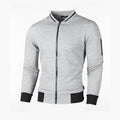 Herren-Sweatjacke mit Rautenstruktur, Reißverschluss und kontrastierenden Bündchen