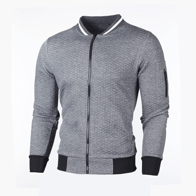 Herren-Sweatjacke mit Rautenstruktur, Reißverschluss und kontrastierenden Bündchen, Ansicht 9