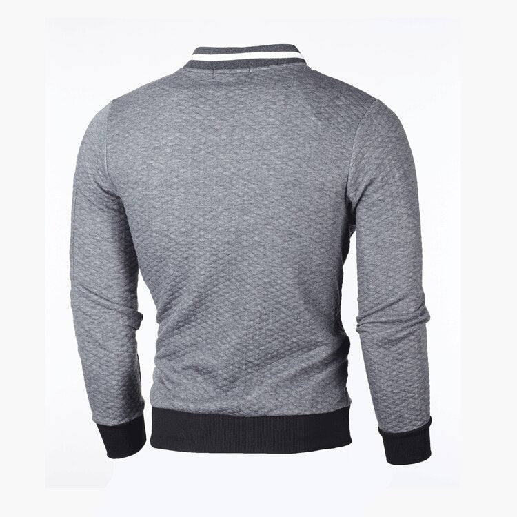 Herren-Sweatjacke mit Rautenstruktur, Reißverschluss und kontrastierenden Bündchen, Ansicht 10