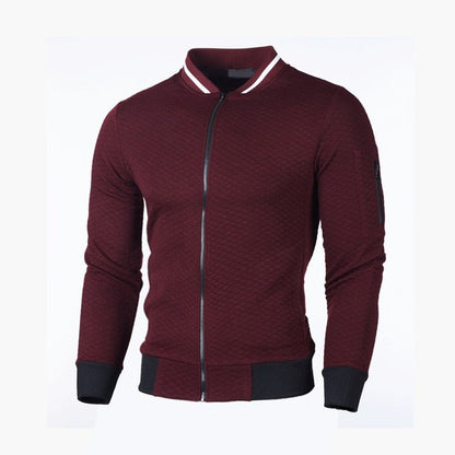 Herren-Sweatjacke mit Rautenstruktur, Reißverschluss und kontrastierenden Bündchen, Ansicht 11