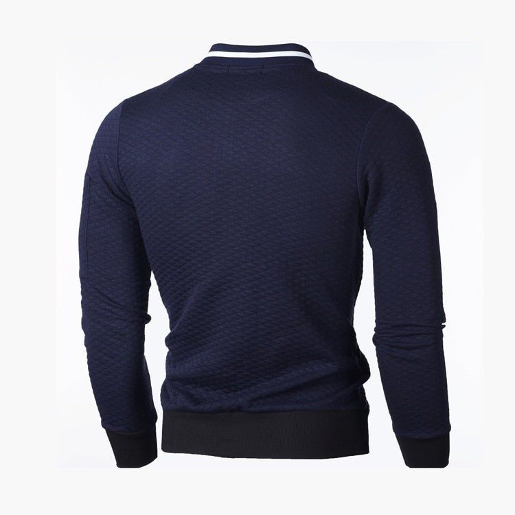 Herren-Sweatjacke mit Rautenstruktur, Reißverschluss und kontrastierenden Bündchen, Ansicht 13