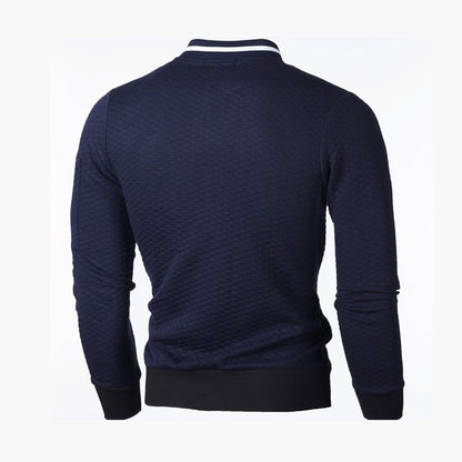 Herren-Sweatjacke mit Rautenstruktur, Reißverschluss und kontrastierenden Bündchen, Ansicht 13