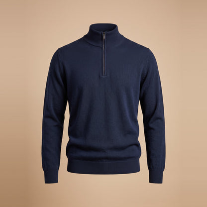 Herren-Troyer aus Merinowolle in Navy, Vorderansicht