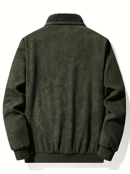 Herren-Winterjacke aus Cord mit Teddyfutter, Teddykragen und Reißverschluss, Ansicht 5