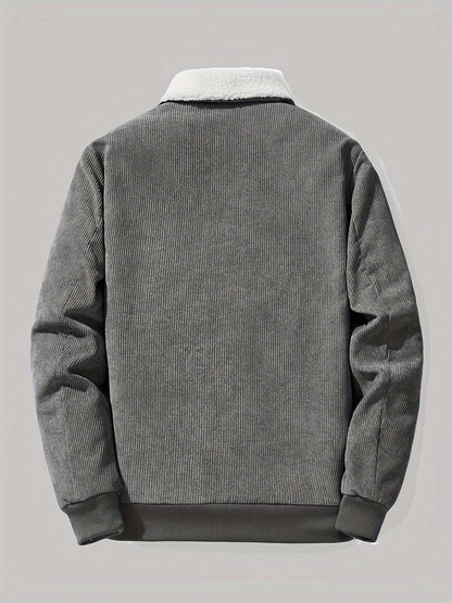 Herren-Winterjacke aus Cord mit Teddyfutter, Teddykragen und Reißverschluss, Ansicht 7