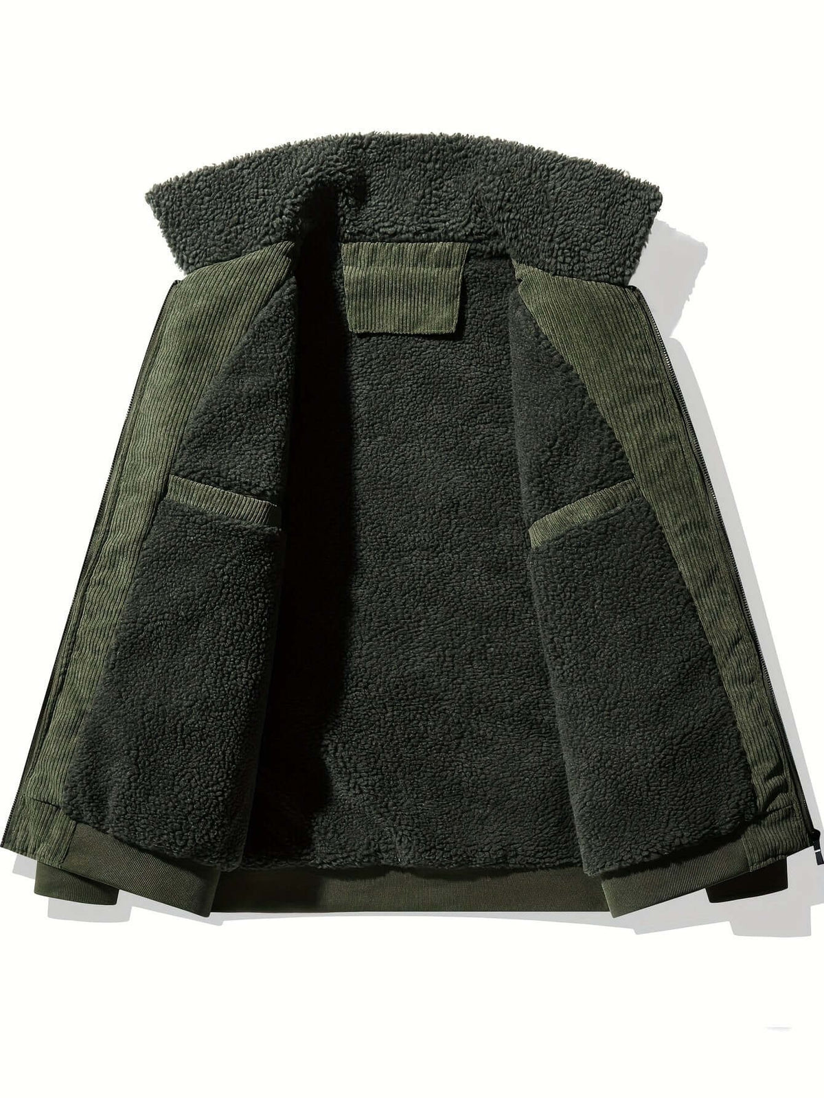 Herren-Winterjacke aus Cord mit Teddyfutter, Teddykragen und Reißverschluss, Ansicht 9