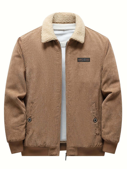 Herren-Winterjacke aus Cord mit Teddyfutter, Teddykragen und Reißverschluss, Ansicht 10