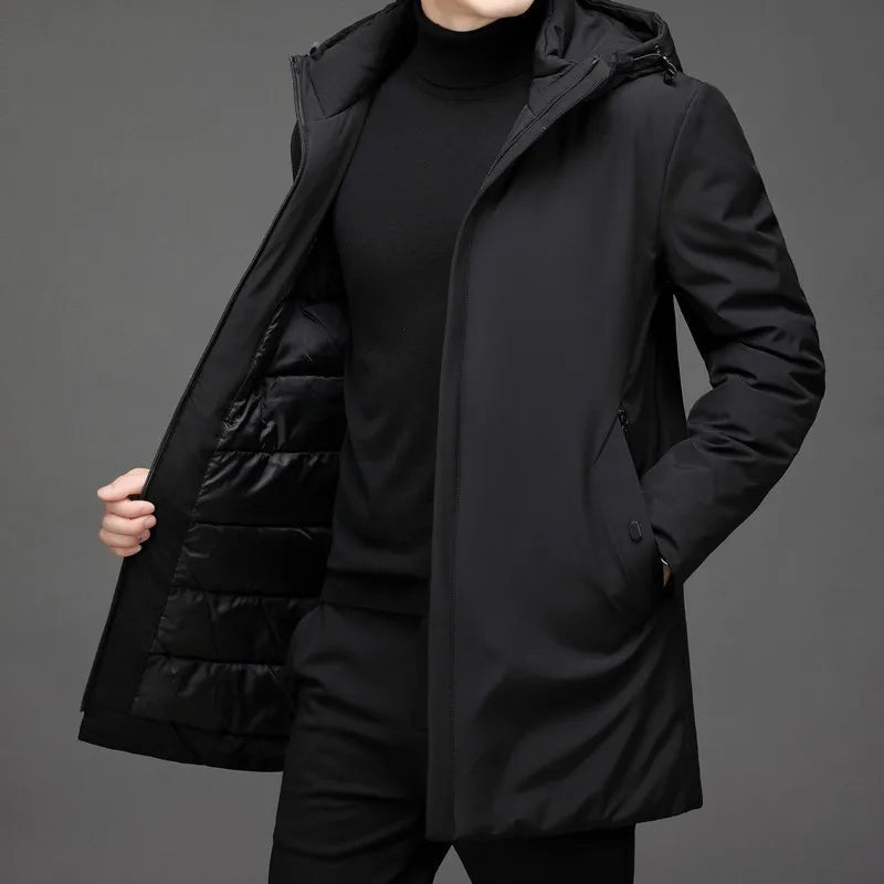Herren-Winterjacke mit Kapuze, warmem Futter und wasserabweisender Außenschicht, Ansicht 5