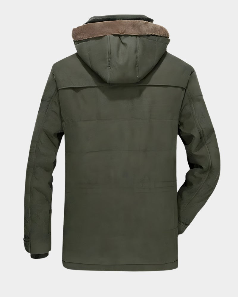 Herren-Winterparka mit Kapuze, Plüschfutter, Cordkragen und Pattentaschen, Ansicht 6