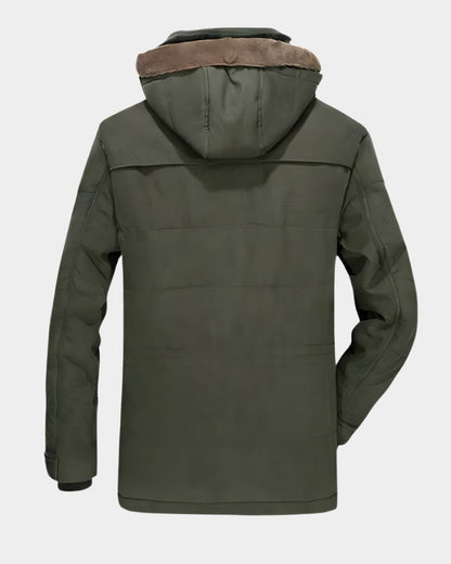 Herren-Winterparka mit Kapuze, Plüschfutter, Cordkragen und Pattentaschen, Ansicht 6