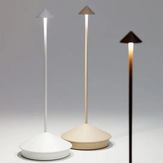 Kabellose LED-Tischlampe aus Aluminium, dimmbar und wiederaufladbar per USB für drinnen und draußen, Ansicht 2