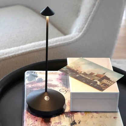 Kabellose LED-Tischlampe aus Aluminium, dimmbar und wiederaufladbar per USB für drinnen und draußen, Ansicht 7