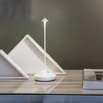 Kabellose LED-Tischlampe aus Aluminium, dimmbar und wiederaufladbar per USB für drinnen und draußen, Ansicht 8