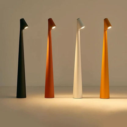 Kabellose LED-Tischlampe aus Metall mit Akku und 3-stufiger Touch-Dimmung in Schwarz