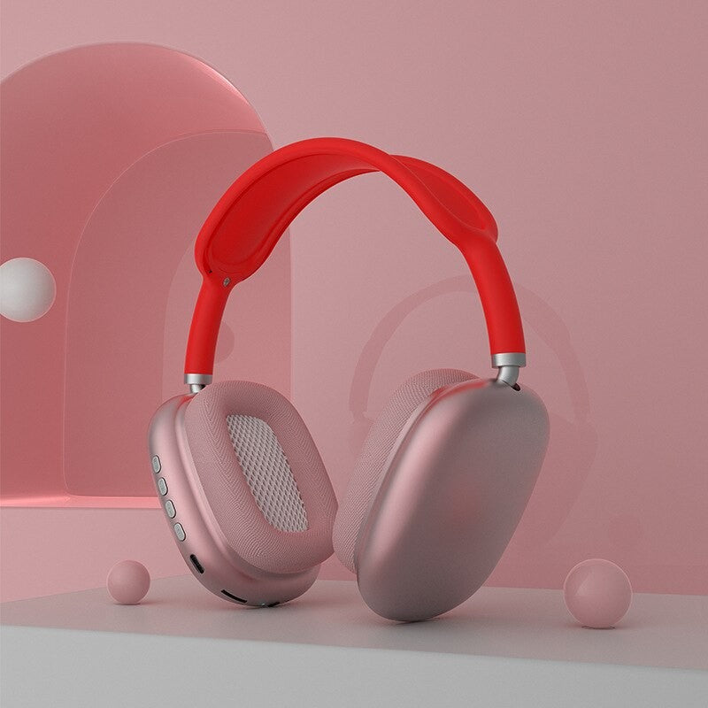 Kabellose Over-Ear-Kopfhörer mit Bluetooth 5.0, Mikrofon zum Telefonieren und 40 Stunden Laufzeit in Rot