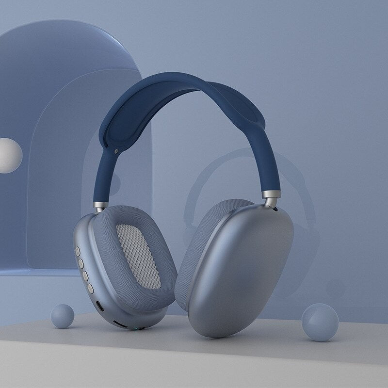 Kabellose Over-Ear-Kopfhörer mit Bluetooth 5.0, Mikrofon zum Telefonieren und 40 Stunden Laufzeit in Blau