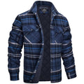 Karierte Herren-Hemdjacke mit gestepptem Futter, Druckknöpfen und Brusttaschen