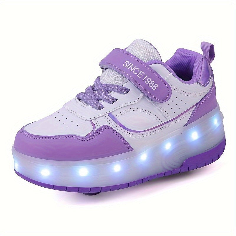 Kinder-Sneaker mit abnehmbaren Rollen, LED-Sohle und USB-Ladefunktion, Ansicht 4