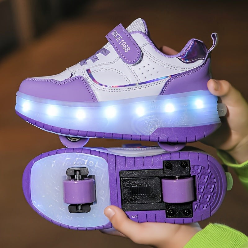 Kinder-Sneaker mit abnehmbaren Rollen, LED-Sohle und USB-Ladefunktion, Ansicht 5