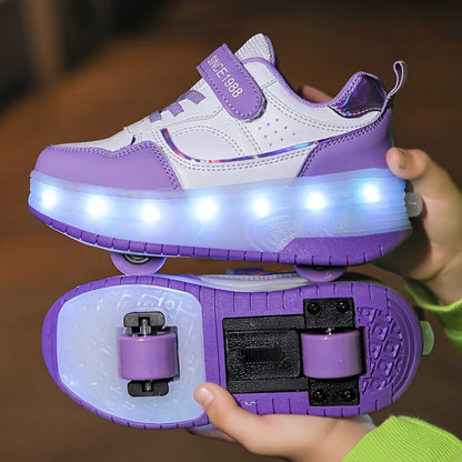 Kinder-Sneaker mit abnehmbaren Rollen, LED-Sohle und USB-Ladefunktion, Ansicht 5