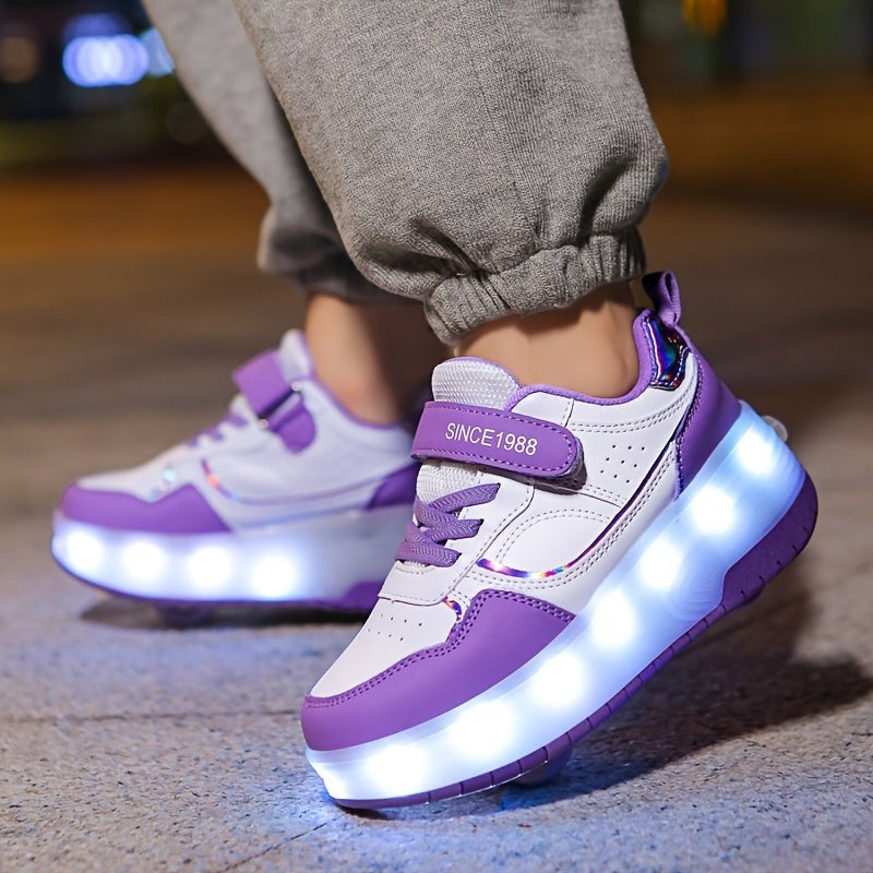 Kinder-Sneaker mit abnehmbaren Rollen, LED-Sohle und USB-Ladefunktion, Ansicht 8