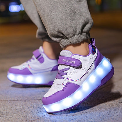 Kinder-Sneaker mit abnehmbaren Rollen, LED-Sohle und USB-Ladefunktion, Ansicht 8