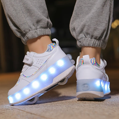 Kinder-Sneaker mit abnehmbaren Rollen, LED-Sohle und USB-Ladefunktion, Ansicht 11