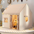 Kinder-Spielhaus aus Polyester und PVC mit Fenstern und Vorhangtür für Kinderzimmer und Garten