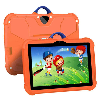 Kinder-Tablet mit 7-Zoll-Display, Android, 64 GB Speicher und Schutzhülle mit Tragegriff in Orange