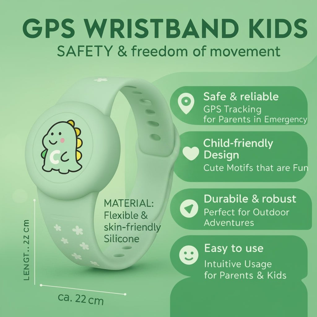 Kinderarmband mit rundem Tracker-Gehäuse, fröhlichem Motiv und verstellbarem Riemen, Ansicht 8