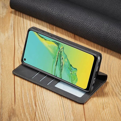 Klapphülle in Lederoptik mit Magnetverschluss, Kartenfächern und Standfunktion für Samsung Galaxy, Ansicht 6