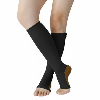 Kompressionsstrümpfe mit Reißverschluss und offener Zehenpartie aus atmungsaktivem Gewebe, Ansicht 4