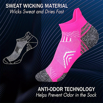 Kurze Damen-Sportsocken mit Kompressionsstrick und gepolsterter Sohle im 5er-Set, Ansicht 8