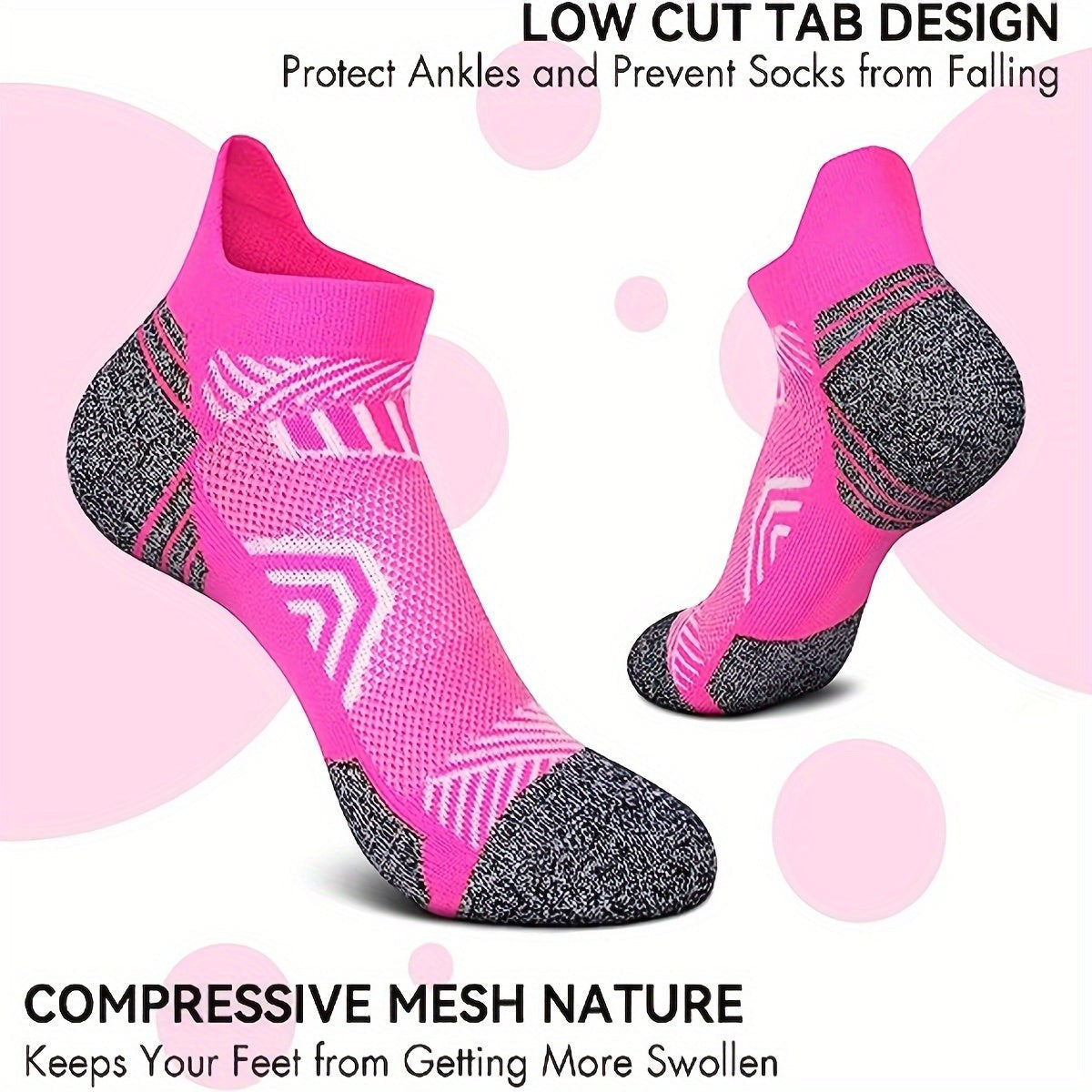 Kurze Damen-Sportsocken mit Kompressionsstrick und gepolsterter Sohle im 5er-Set, Ansicht 14