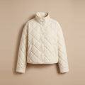 Kurze Damen-Steppjacke mit Stehkragen und Rautensteppung