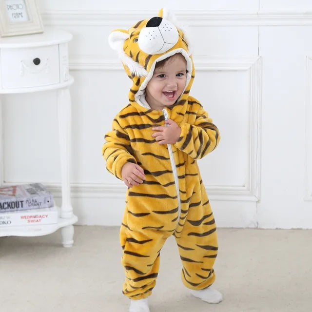 Kuscheliger Baby-Overall mit Tiermotiv, Kapuze und Reißverschluss aus Baumwolle und Polyester, Ansicht 3
