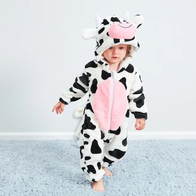 Kuscheliger Baby-Overall mit Tiermotiv, Kapuze und Reißverschluss aus Baumwolle und Polyester, Ansicht 4