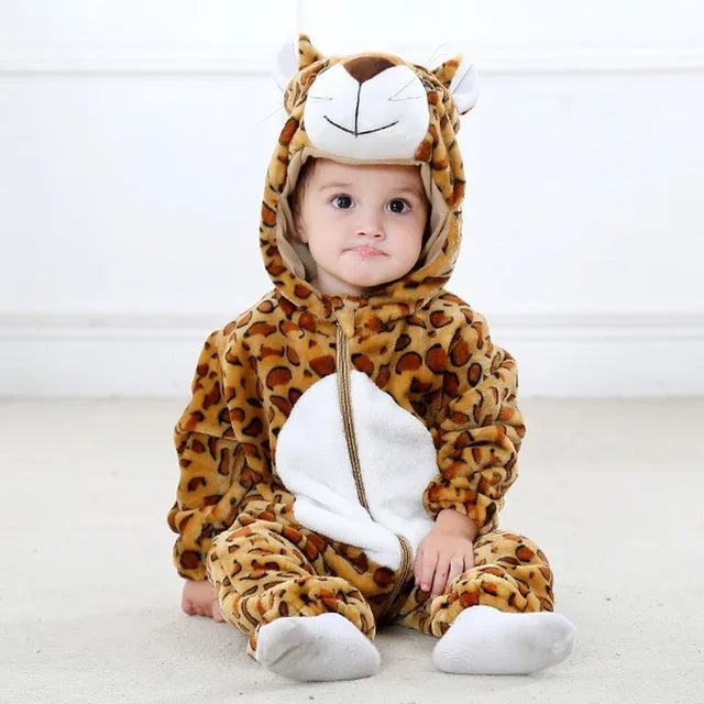 Kuscheliger Baby-Overall mit Tiermotiv, Kapuze und Reißverschluss aus Baumwolle und Polyester, Ansicht 5