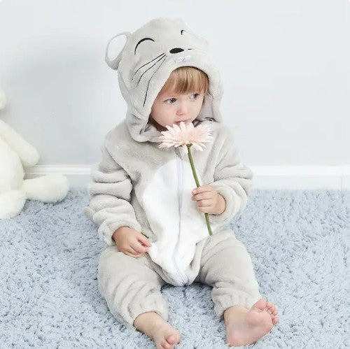 Kuscheliger Baby-Overall mit Tiermotiv, Kapuze und Reißverschluss aus Baumwolle und Polyester, Ansicht 11