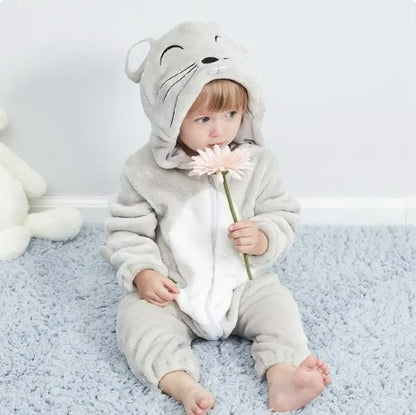 Kuscheliger Baby-Overall mit Tiermotiv, Kapuze und Reißverschluss aus Baumwolle und Polyester, Ansicht 11