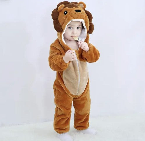 Kuscheliger Baby-Overall mit Tiermotiv, Kapuze und Reißverschluss aus Baumwolle und Polyester, Ansicht 14