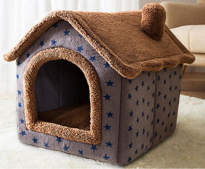 Kuscheliges Tierhaus mit Dach, abnehmbarem, waschbarem Bezug und rutschfestem Boden für Katzen und kleine Hunde, Ansicht 6