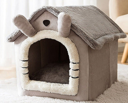 Kuscheliges Tierhaus mit Dach, abnehmbarem, waschbarem Bezug und rutschfestem Boden für Katzen und kleine Hunde, Ansicht 10